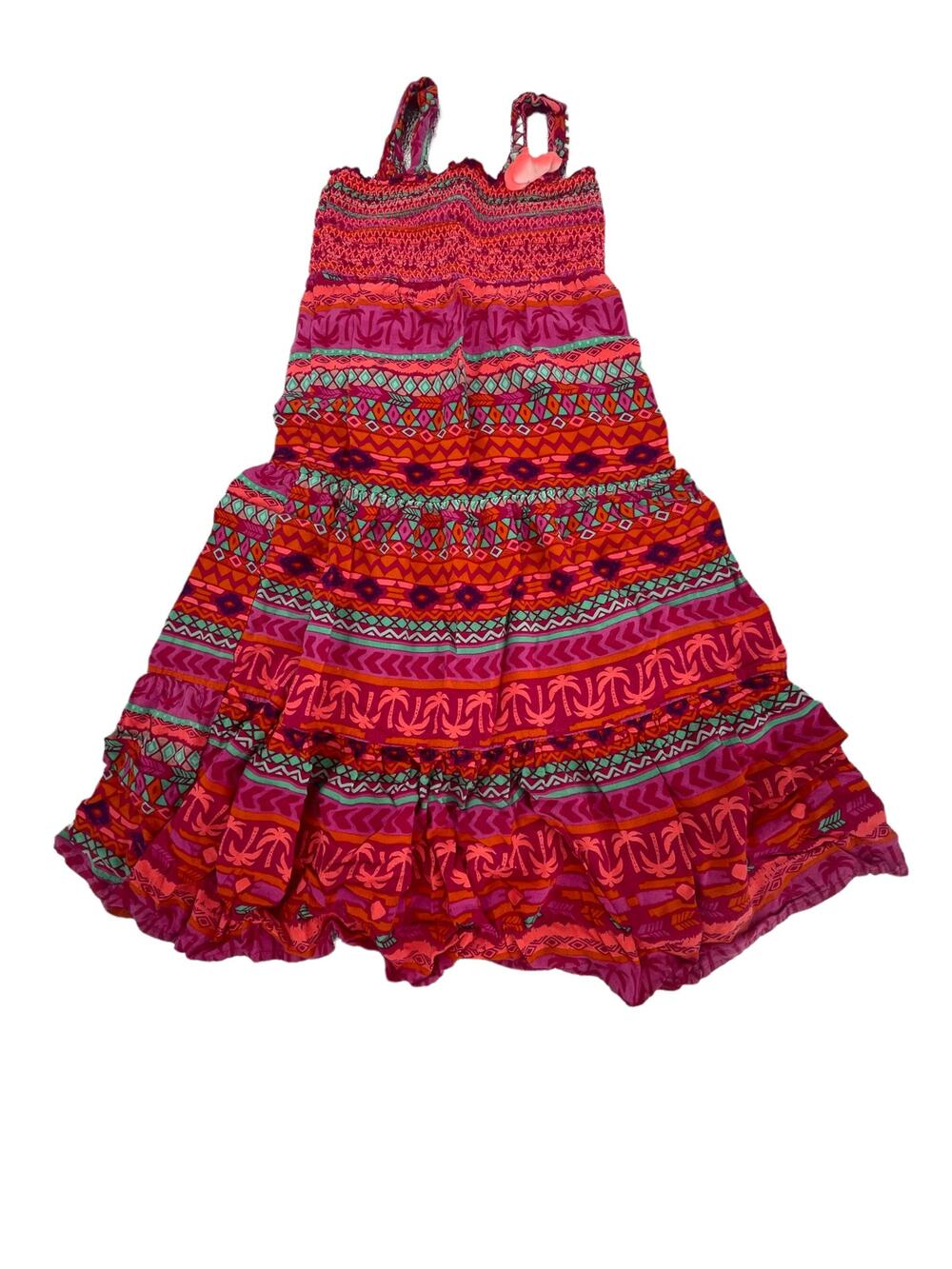 Faded Glory Girls Sleeveless Multicolored Smocked Dress Youth Size Small 6-6X